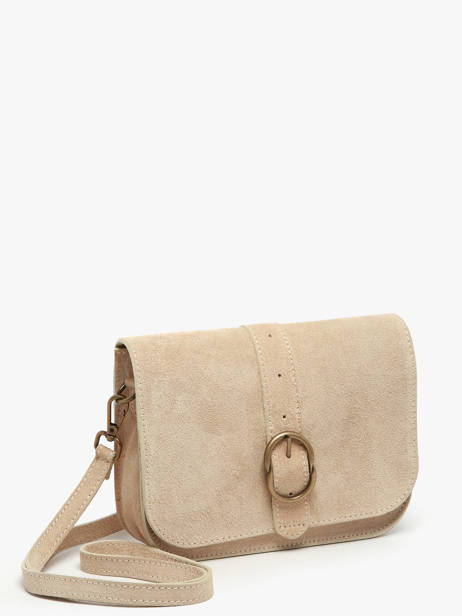 Cross Body Tas Velvet Leder Milano Beige velvet VE25063 ander zicht 2