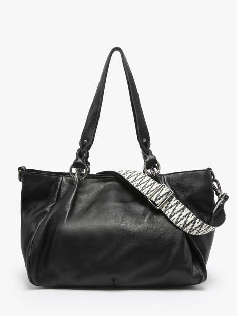 Schoudertas Vintage Leder Mila louise Zwart vintage 3826C ander zicht 4