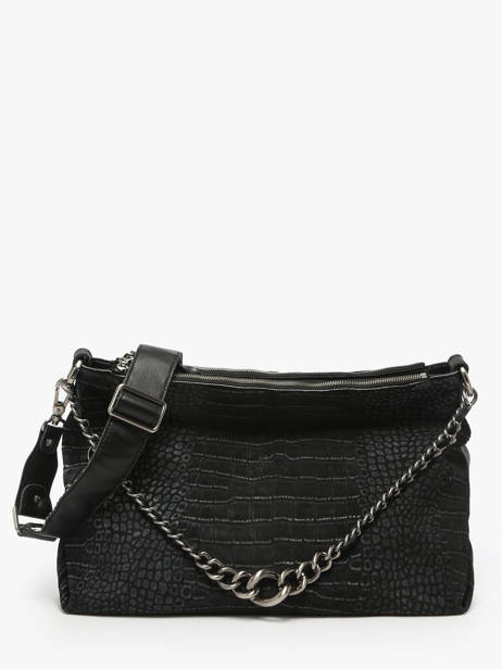 Cross Body Tas Vintage Leder Mila louise Zwart vintage 3822KRC