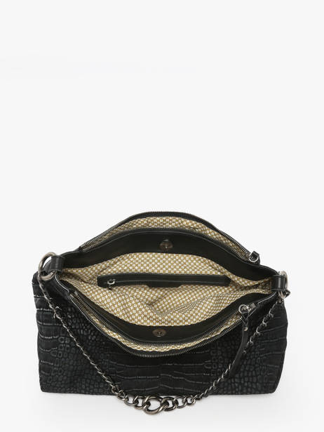 Cross Body Tas Vintage Leder Mila louise Zwart vintage 3822KRC ander zicht 3