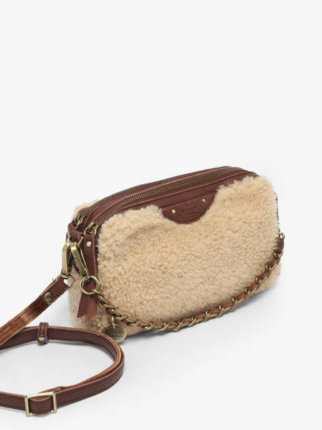 Cross Body Tas Vintage Leder Mila louise Beige vintage 23673XTC ander zicht 1