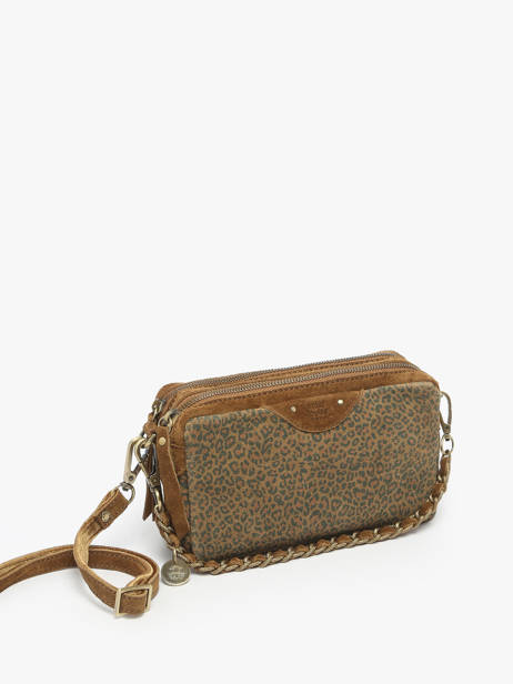 Cross Body Tas Vintage Leder Mila louise Bruin vintage 2367XPAV ander zicht 2