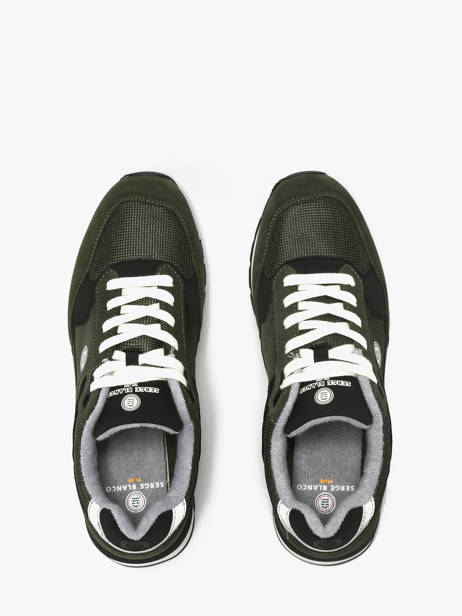 Sneakers Uit Leder Serge blanco Groen men CHA2360P ander zicht 3