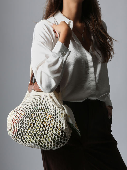 Longchamp Le pliage filet Schoudertas Beige