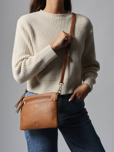 Cross Body Tas Zip Lulu castagnette Bruin zip ZAHARA ander zicht 1
