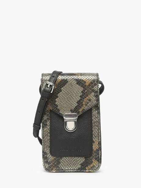 Telefoontas Python Leder Paul marius Zwart python TELEPPYT