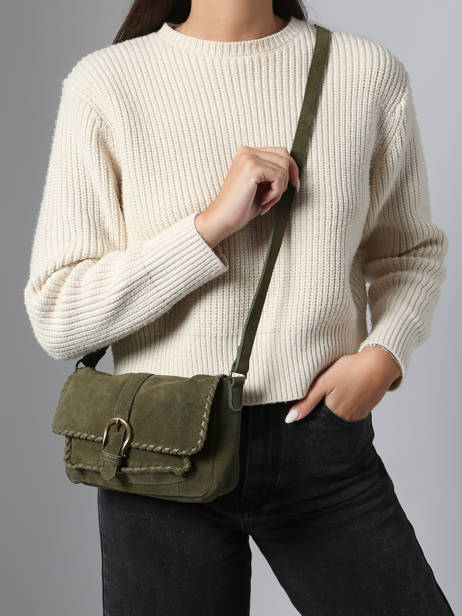 Cross Body Tas Jenny Leder Pieces Groen jenny 17160093 ander zicht 1