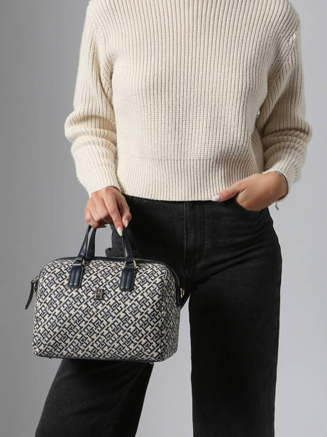 Handtas Th Jacquard Gerecycleerd Polyester Tommy hilfiger Blauw th jacquard AW17633 ander zicht 1