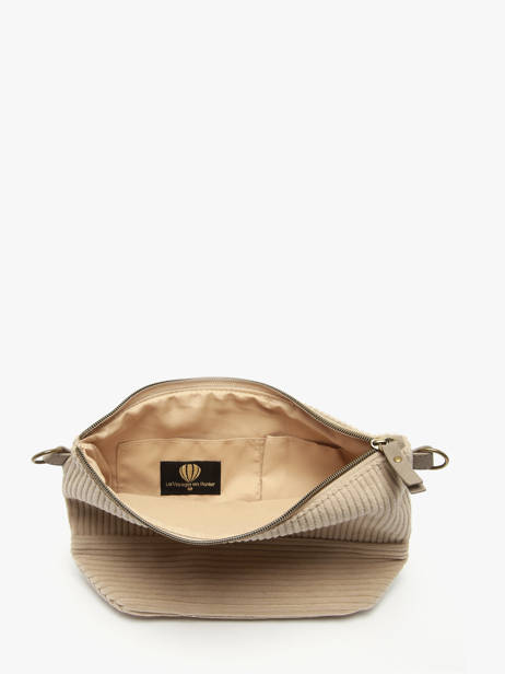 Cross Body Tas Velours Le voyage en panier Beige velours AHP239 ander zicht 3