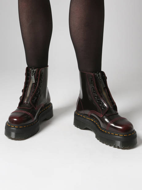 Enkellaarsjes Sinclair Uit Leder Dr martens Rood women 25233600 ander zicht 1
