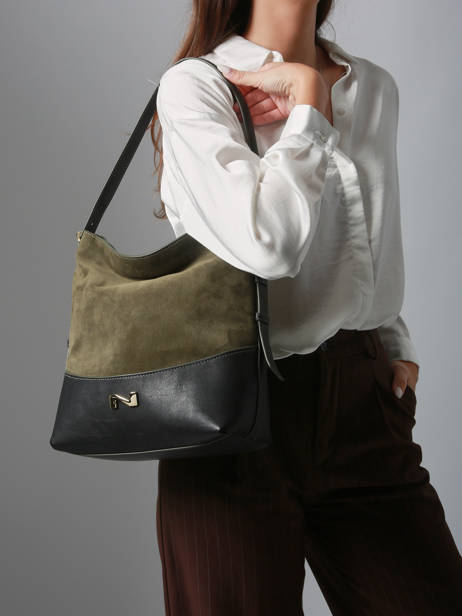 Schoudertas Serena Suède Leder Nathan baume Groen vogue 6 ander zicht 1