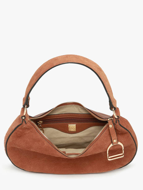 Schoudertas Altesse Suede Leder Etrier Bruin altesse suede EASU017M ander zicht 3