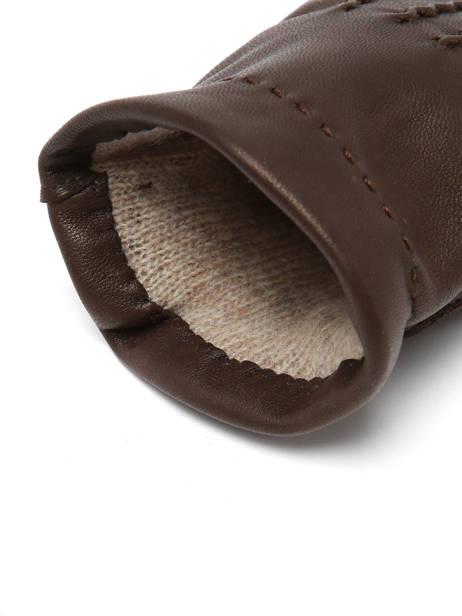 Herenhandschoenen Leder Met Wollen Voering Omega Bruin men gloves L ander zicht 1
