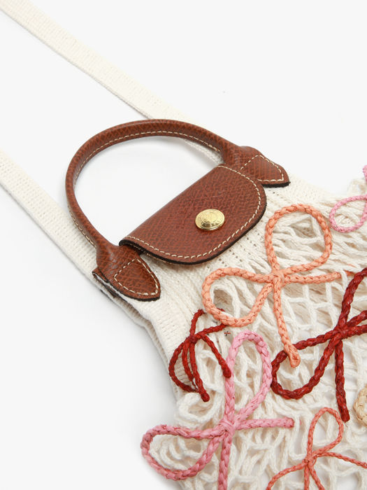 Longchamp Le pliage filet raphia Clutch Beige