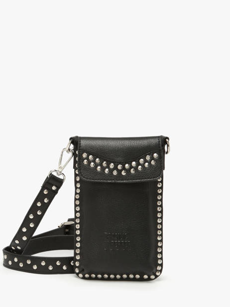 Telefoonetui Leder Basilic pepper Zwart glam BGLA88