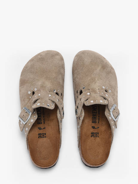 Slippers Boston Rivet Uit Leder Birkenstock Bruin women 1030418 ander zicht 3