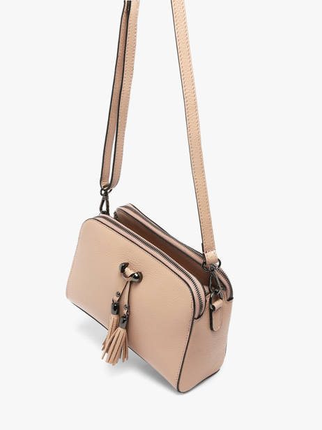 Cross Body Tas Caviar Leder Milano Beige caviar CA21101 ander zicht 2