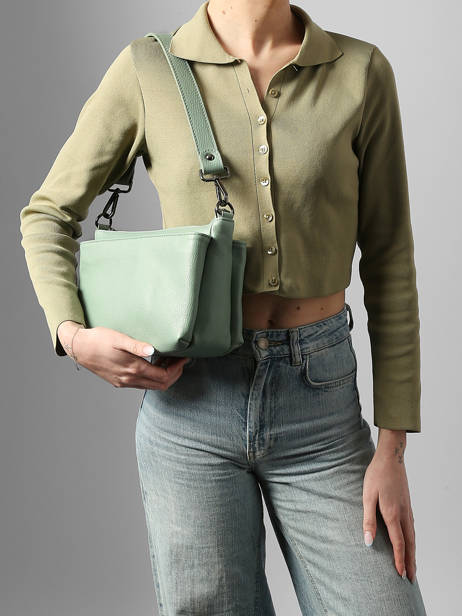 Cross Body Tas Caviar Leder Milano Groen caviar CA25066 ander zicht 1