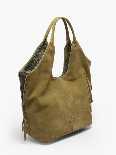 Schoudertas Vintage Leder Mila louise Beige vintage 23030V ander zicht 2