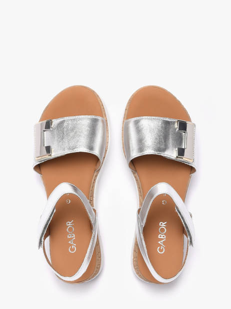 Sandalen Met Platformzool Uit Leder Gabor Zilver women 10 ander zicht 3