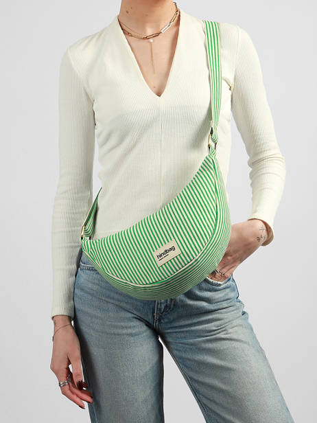 Cross Body Tas Rayures Katoen Hindbag Groen rayures RA ander zicht 1