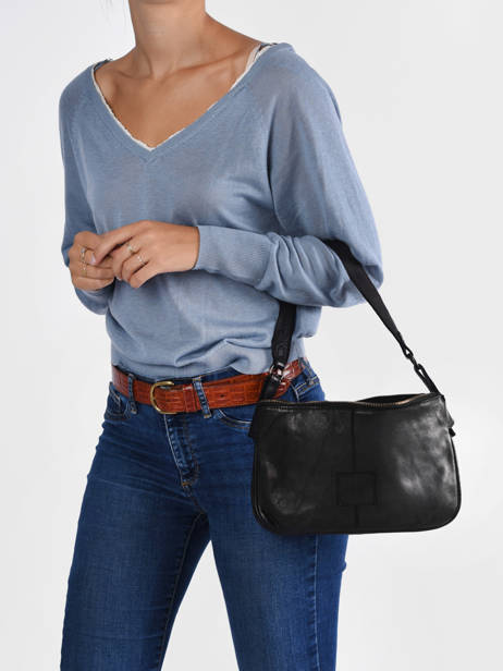 Cross Body Tas Heritage Leder Biba Zwart heritage BT18 ander zicht 1