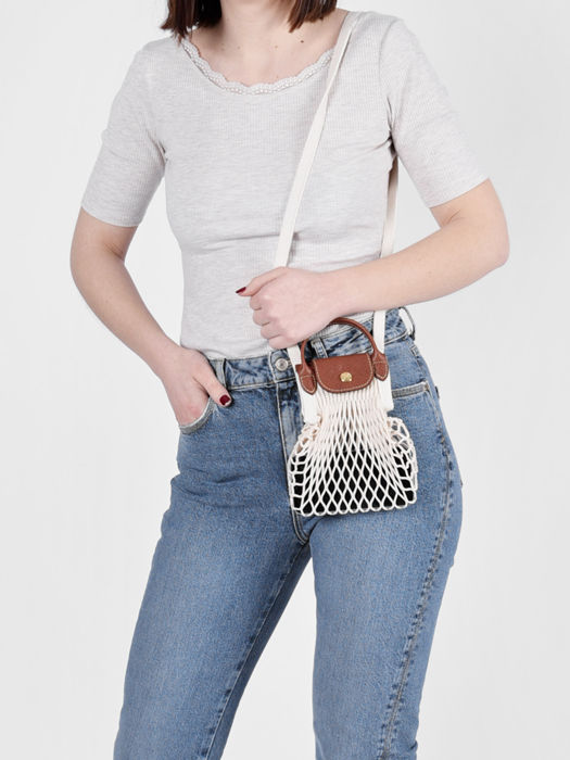 Longchamp Le pliage filet Clutch Wit