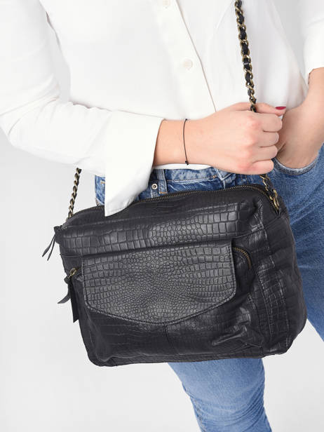 Cross Body Tas Naina Leder Pieces Zwart naina 17122474 ander zicht 1